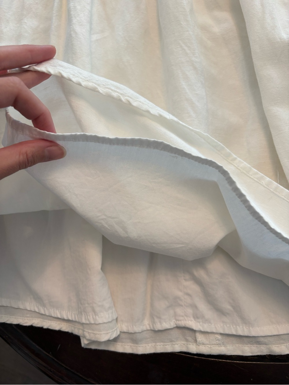 Linen Sabo Skirt Dress Puff Sleeve - Picture 10 of 11